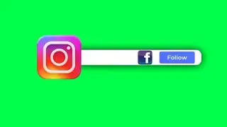 Green screen: Animation of Instagram follow button with Facebook (❌🔥no copyright|free download ❌🔥)4K
