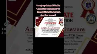 Newly updated Editable Certificate Templates for Graduation/rocognition.