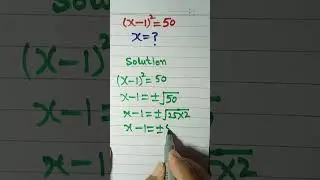 Solution of quadratic equation by Square roots method|| #maths #mathshorts