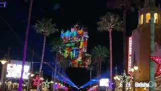 Disney's Hollywood Studios Sunset Boulevard  Holiday Season Tower of Terror Holiday Projection show