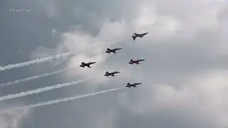 #Sanicole Airshow Turkish Stars/Türk Yildizlari Turkish air Force NF-5 Freedom fighters 11 Sept 2022