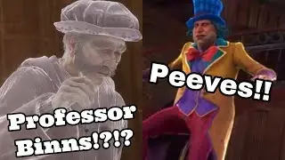 Professor Binns and Peeves spotted in the new Hogwarts legacy game trailer.