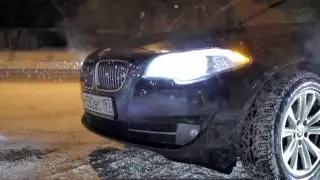 BMW f10 - drift at snow Moscow streets