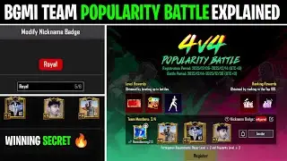 HOW TO WIN BGMI 4V4 TEAM POPULARITY BATTLE 🔥| BGMI 4V4 POPULARITY BATTLE EXPLAINED | FREE POPULARITY