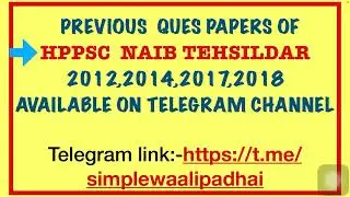 Download HPPSC Naib Tehsildar Previous Year Solved Question Paper(2017,2018) ||2012,2014