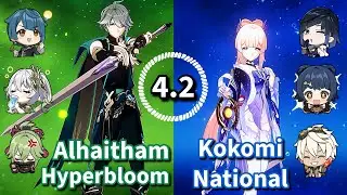 F2P C0 Alhaitham Hyperbloom & Kokomi National | 4.2 Abyss Floor 12 Full Star Clear