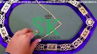 Grand Lodge Chain Collar in Gold Finish Purple Backing, Grand Lodge Officers Collars