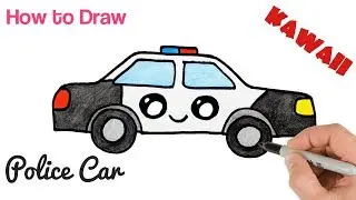 How to Draw a Police Car Cartoon and Easy for beginners | Mister Brush