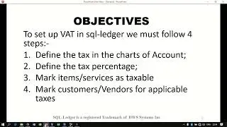 How to setup VAT in sql-ledger erp
