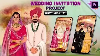 Download || Wedding invitation Caricature || Save The Date ( Project ) Template For Premiere Pro