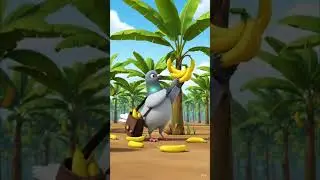 &ldquo;Kabutar Ki Mehnat | Cute White Pigeon Banana Story Song&rdquo;#shorts #shortsfeed  #ai animation
