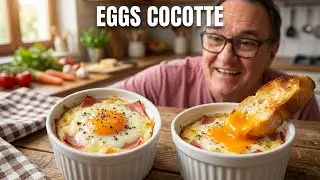 Eggs Cocotte - Ham & Gruyure Cheese - Classic French Dish