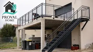 Proval'Home | Ensemble escalier et garde-corps design en m&eacute;tal pour terrasse suspendue
