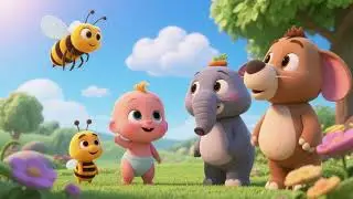 🐣🐶🐱 The Baby Animals and the Sky Bees 🐝☁️🎵 | Nursery Rhymes & Kids Songs