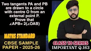 Two tangents PA and PB are drawn to a circle with centre O from an external point P. Prove that &ang;APB