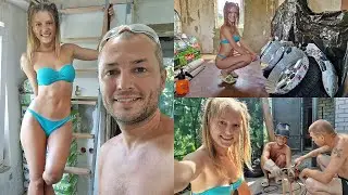 Доделали чердачную лестницу. Докрасили диски. Поубирали бурьян