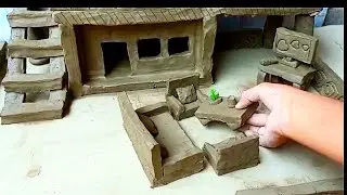 How to make small Mini Clay House | TV, sofa , Table, Plant tree Made a Clay #12