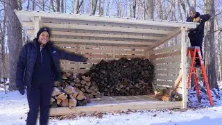 We Built a Large Firewood Shed w/ ZERO Experience | Building a Homestead on Faith! 