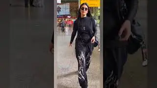 her airport look 🖤 #celebrity #look #trending
