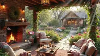 Hidden Garden Morning Jazz ☕ Cozy Café Ambience for Relaxation, Stress Relief & Soft Energy