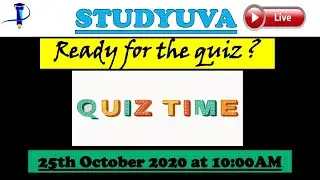 1st November 2020 || Studyuva- Every Sunday Quiz(10:00AM), play and win!!!