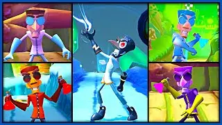 Crash On The Run - All Mini Bosses (Lab Assistant)