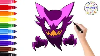 How To Draw Haunter Pokemon - Easy Step By Step Drawing Animals Tutorial - Art Famiya