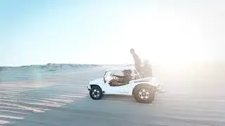 Two Vehicles Traveling In The Desert/Copyright free videos