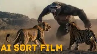 Lion vs Tiger vs Dinopithecus | Realistic Jungle Fight AI
