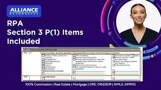 Residential Purchase Agreement Section 3:P Items Included and Excluded