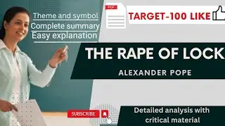 The Rape of Lock Summary in Hindi by Alexander Pope|| Detailed analysis with critical material
