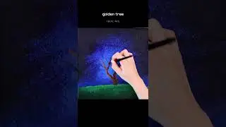 Golden Tree 💛 Acrylic painting #shorts