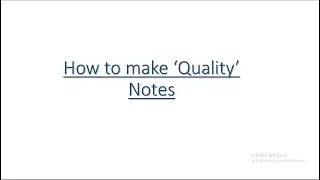 How to make 'Quality' Notes