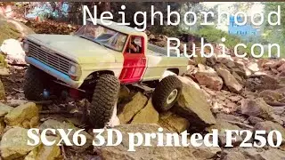 SCX6 3D printed Ford F250 Neighborhood Rubicon, she can drive