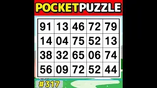 【Pocket Puzzle】 Perfect for daily brain exercises! 《Number Search|Brain training》 #317