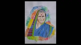 Village Woman Drawing. A Stranger&rsquo;s Face from Rural Life