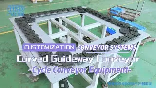 Ring guides track systems. Curved guideway conveyor, customized automatic cycle conveyor equipment