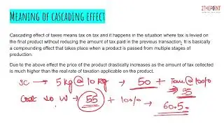 Cascading Effect of Taxes