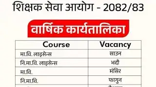 Shikshak Sewa Aayog Annual Calendar 2082 | TSC Annual Routine | Shikshak Sewa Aayog Barsik Calendar 