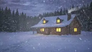 Cozy Log Cabin in a Blizzard Ambience | Deep Sleep Snowstorm Sounds
