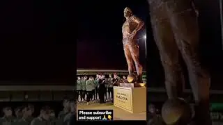 MESSI AND ARGENTINA TEAM PAY TRIBUTE TO DIEGO MARADONA BY BUILDING A SCULPTURE