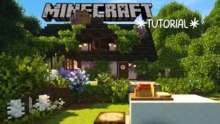 How to build a Wisteria House 🪻| Minecraft Tutorial using CIT Resource Packs