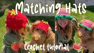 Matching Fruit Hats - Crochet Tutorial! (Strawberry & Watermelon)