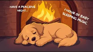 Golden Retriever by the Fireplace – Soft Baby Sleep Music