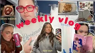 spend a week with me! | new hair!! | book haul