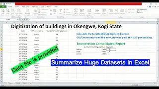 How to use Consolidate function in EXCEL | Summarize huge dataset  in Excel