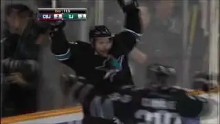 Dany Heatley Hat trick Columbus @ San Jose 10/8/2009