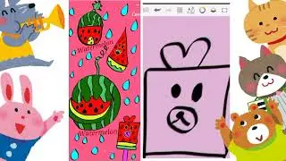 Drawing Watermelon using phone and sketchbook app