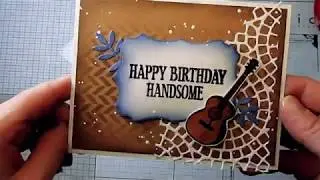 Easy Birthday Card For Male / Using Distress Archival inks, embossing powder and die cuts