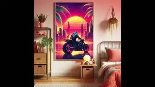 Cyberpunk 2077 style painting ready to print - Retro digital wall decor art  300 DPI high resolution